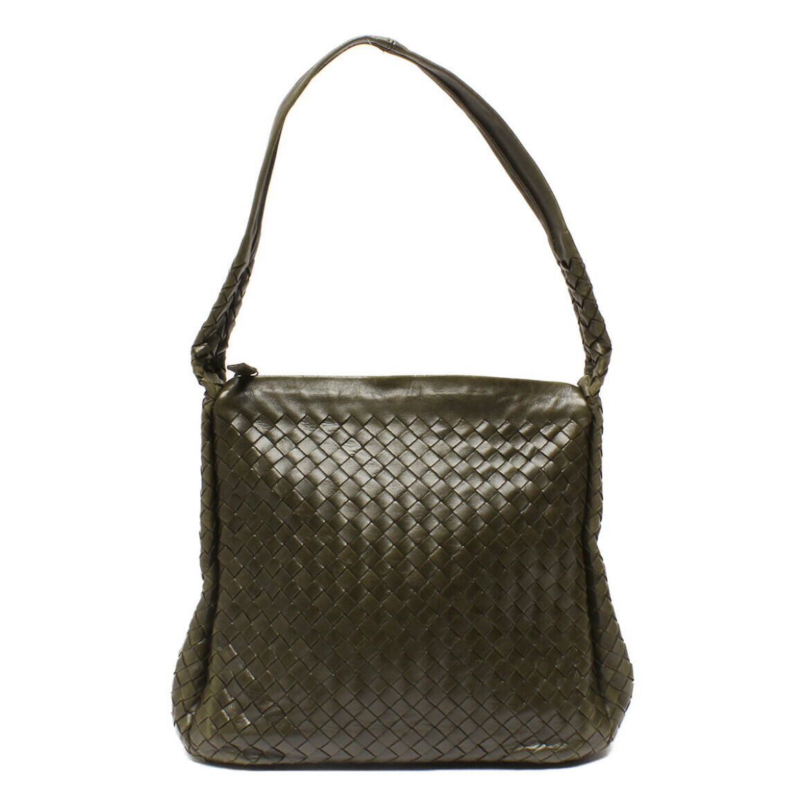 Bottega Veneta Woven Leather Shoulder Bag Black